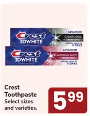 Jewel-Osco Crest Toothpaste offer