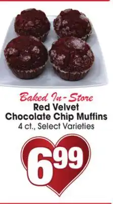 Jewel-Osco Red Velvet Chocolate Chip Muffins offer