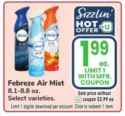 Jewel-Osco Febreze Air Mist offer