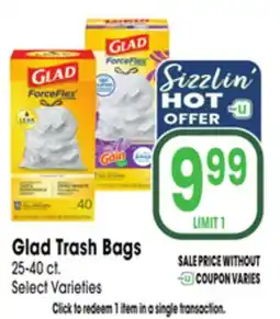 Jewel-Osco Glad Trash Bags offer