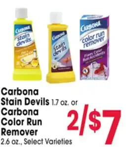 Jewel-Osco Carbona Stain Devils 1.7 oz. or Carbona Color Run Remover 2.6 oz offer