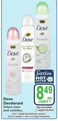 Jewel-Osco Dove Deodorant offer