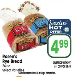 Jewel-Osco Rosen's Rye Bread offer