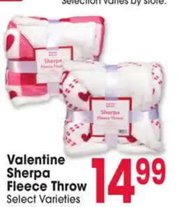 Jewel-Osco Valentine Sherpa Fleece Throw offer
