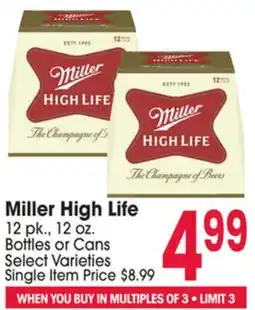 Jewel-Osco Miller High Life offer