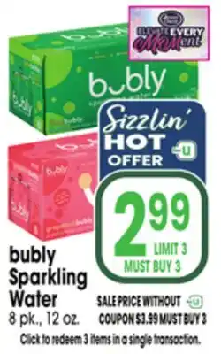 Jewel-Osco bubly Sparkling Water offer
