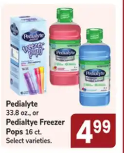 Jewel-Osco Pedialyte 33.8 oz., or Pedialtye Freezer Pops 16 ct offer