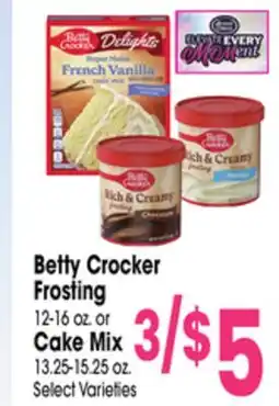 Jewel-Osco Betty Crocker Frosting 12-16 oz. or Cake Mix 13.25-15.25 oz offer