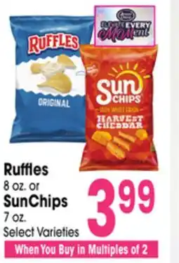 Jewel-Osco Ruffles 8 oz. or SunChips 7 oz offer