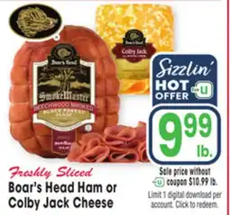 Jewel-Osco Boar's Head Ham or Colby Jack Cheese offer