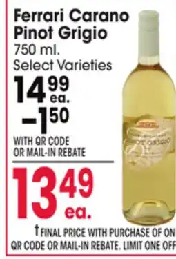 Jewel-Osco Ferrari Carano Pinot Grigio offer