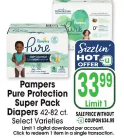 Jewel-Osco Pampers Pure Protection Super Pack Diapers offer