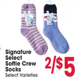 Jewel-Osco Signature Select Softie Crew Socks offer