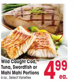 Jewel-Osco Wild Caught Cod, Tuna, Swordfish or Mahi Mahi Portions offer