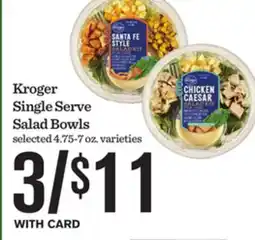 Mariano's Kroger Single Serve Salad Bowls offer