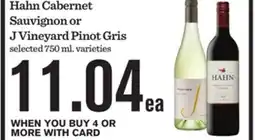 Mariano's Hahn Cabernet Sauvignon or J Vineyard Pinot Gris offer
