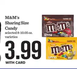 Mariano's M & M' s Sharing Size Candy offer