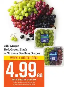 Mariano's Kroger Red, Green, Black or Tricolor Seedless Grapes offer