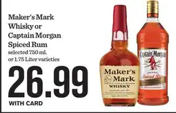 Mariano's Maker's Mark Whisky or Captain Morgan Spiced Rum offer