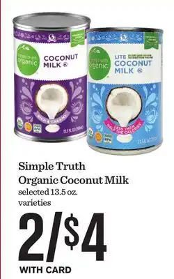 Mariano's Simple Truth Organic Coconut Milk offer