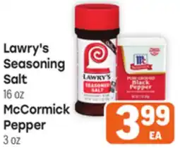 Tony’s Fresh Market Lawry's Seasoning Salt 16oz McCormick Pepper 3oz offer