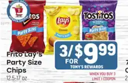 Tony’s Fresh Market Frito Lay's Party Size Chips offer