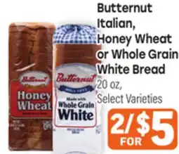 Tony’s Fresh Market Butternut Italian, Honey Wheat or Whole Grain White Bread offer