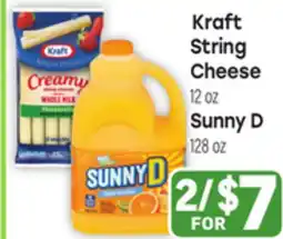 Tony’s Fresh Market Kraft String Cheese 12oz Sunny D 128oz offer