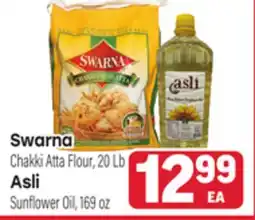 Tony’s Fresh Market Swarna Chakki Atta Flour, 20Lb, Asli Sunflower Oil, 169oz offer