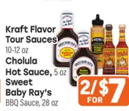 Tony’s Fresh Market Kraft Flavor Tour Sauces 10-12oz Cholula Hot Sauce, 5oz Sweet Baby Ray's BBQ Sauce, 28oz offer