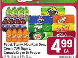 Tony’s Fresh Market Pepsi, Starry, Mountain Dew, Crush, 7UP, Squirt, Canada Dry or Dr Pepper offer