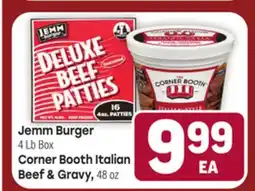 Tony’s Fresh Market Jemm Burger 4 Lb Box Corner Booth Italian Beef & Gravy, 48 oz offer