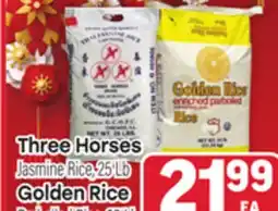 Tony’s Fresh Market Three Horses Jasmine Rice 25 Lb Jasmine Rice Golden Parboiled Rice, 25Lb offer