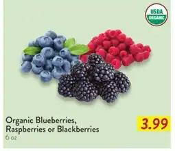 Fresh Thyme Organic Blueberries, Raspberries or Blackberries offer