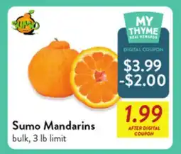Fresh Thyme Sumo Mandarins offer