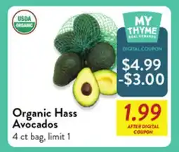 Fresh Thyme Organic Hass Avocados offer