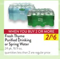 Fresh Thyme Fresh Thyme Purified Drinking or Spring Water offer