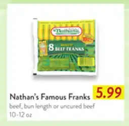 Fresh Thyme Nathan's Famous Franks beef bun offer