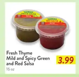 Fresh Thyme Fresh Thyme Mild and Spicy Green and Red Salsa offer