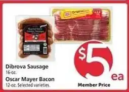 Safeway Dibrova Sausage / Oscar Mayer Bacon offer
