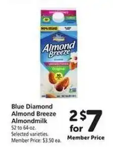 Safeway Blue Diamond Almond Breeze Almondmilk offer