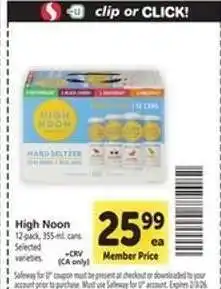 Safeway HIGH NOON offer