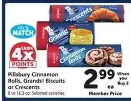 Safeway Pillsbury Cinnamon Rolls, Grands! Biscuits or Crescents offer