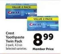 Safeway Crest Toothpaste Twin Pack offer
