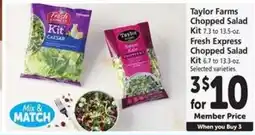 Safeway Taylor Farms Chopped Salad Kit / Fresh Express Chopped Salad Kit offer