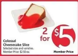 Safeway Colossal Cheesecake Slice offer