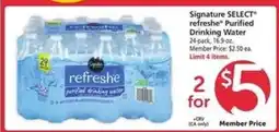 Safeway Signature Select Refreshe Purified Drinking Water offer