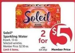 Safeway Soleil Sparkling Water offer