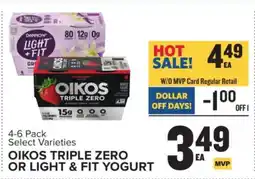 Food Lion OIKOS TRIPLE ZERO OR LIGHT & FIT YOGURT offer