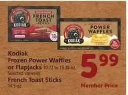 Safeway Kodiak Frozen Power Waffles or Flapjacks offer
